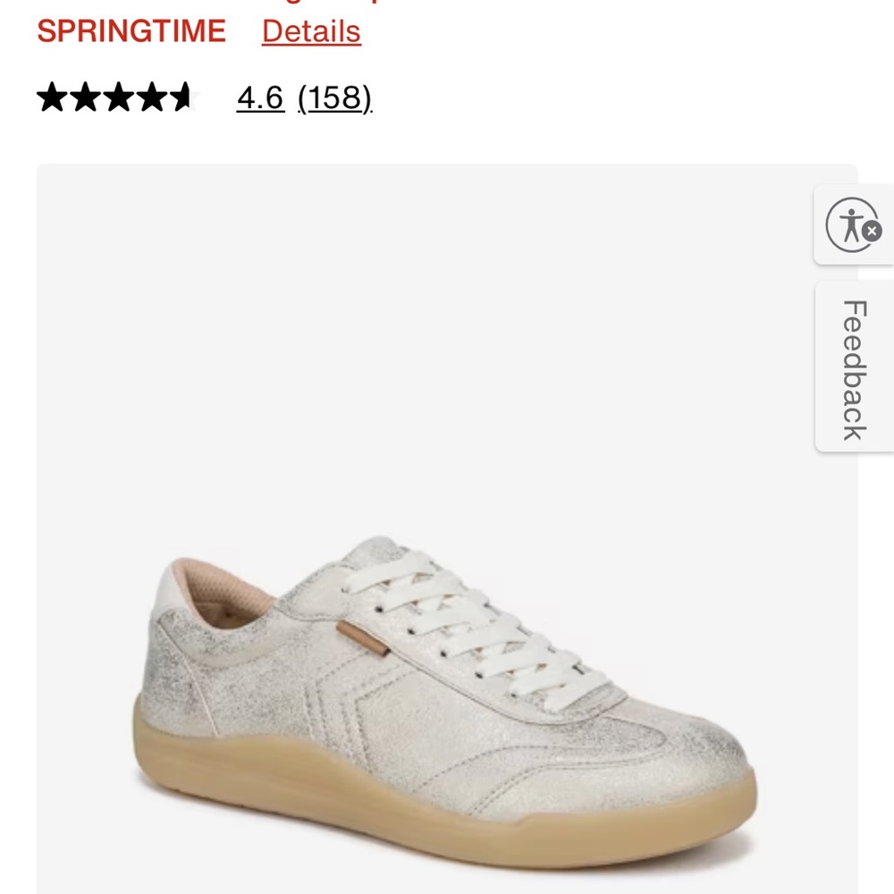 Dr. Scholl's Women's Metallic Silver Lace-Up Sneaker with Gum Sole